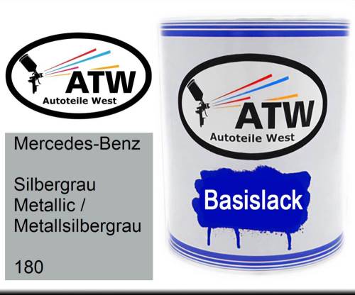 Mercedes-Benz, Silbergrau Metallic / Metallsilbergrau, 180: 1L Lackdose, von ATW Autoteile West.